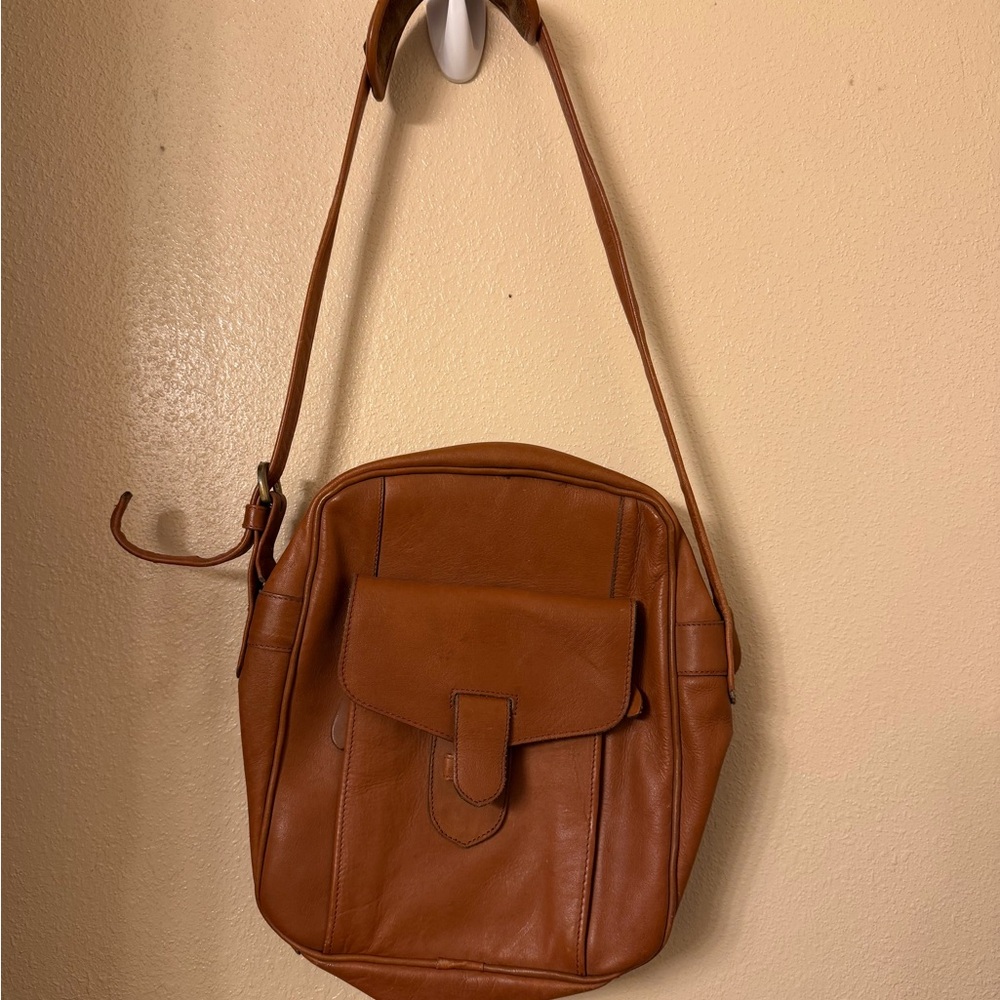 Classic Brown Leather Men's Bag VTG